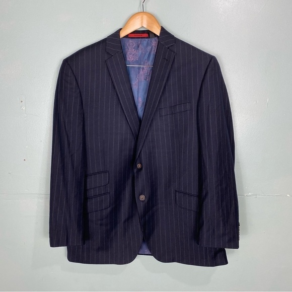 Ted Baker Pinstripe Blue Blazer Suit Sz 44 R Joe‎ - Picture 1 of 8